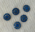 Sapphire Bloom button, 3 pcs