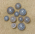 Pearl Blossom button, 3pcs